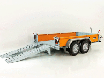 Reboque de construção Vezeko BA 3,5 t | SB | rampas giratórias | laranja